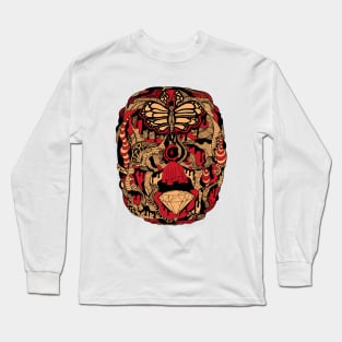 Red and Cream Metamorphosis Wave of Thoughts Long Sleeve T-Shirt